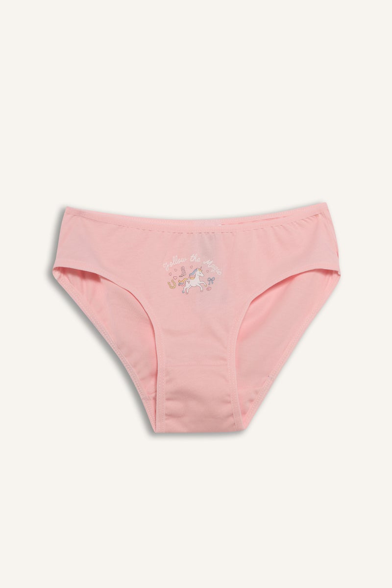 DeFacto Pink Girl Girl Unicorn Print Cotton 3 Piece Slip Panties Casual - Image 2